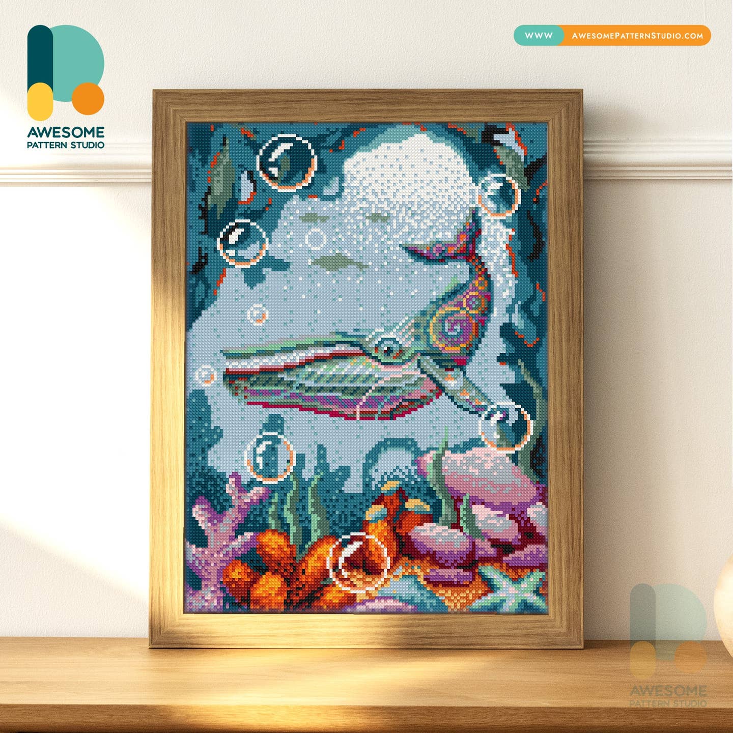 BLUE WHALE DIAMOND PAINTING KIT