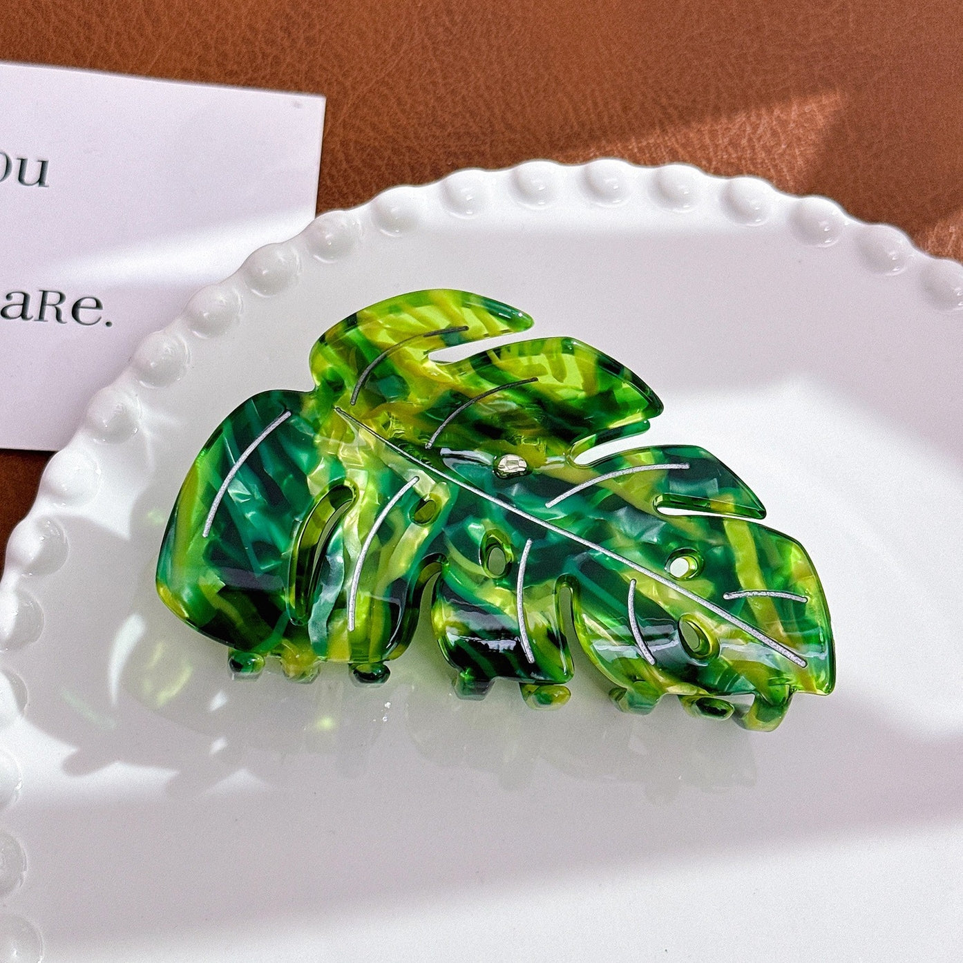 MONSTERA LEAF HAIR CLIP