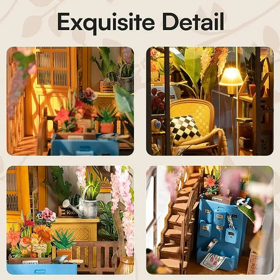 GARDEN HOUSE 3-D WOODEN MINIATURE BOOK NOOK KIT