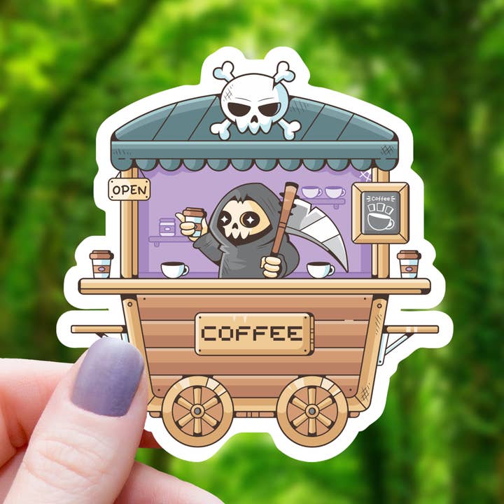 GRIM REAPER COFFEE CART STICKER