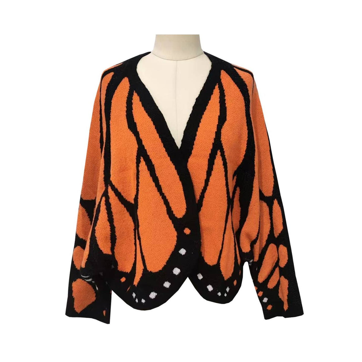 BUTTERFLY WINGS KNIT CARDIGAN - ORANGE