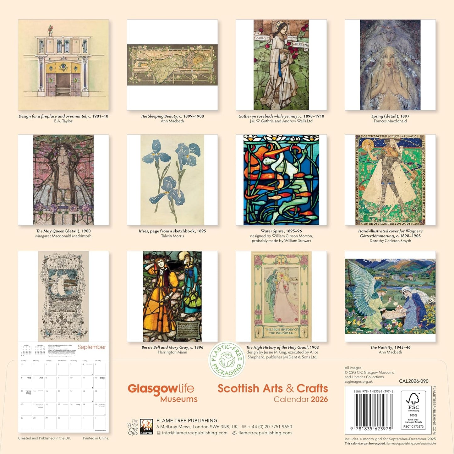 SCOTTISH ARTS AND CRAFTS 2026 WALL CALENDAR