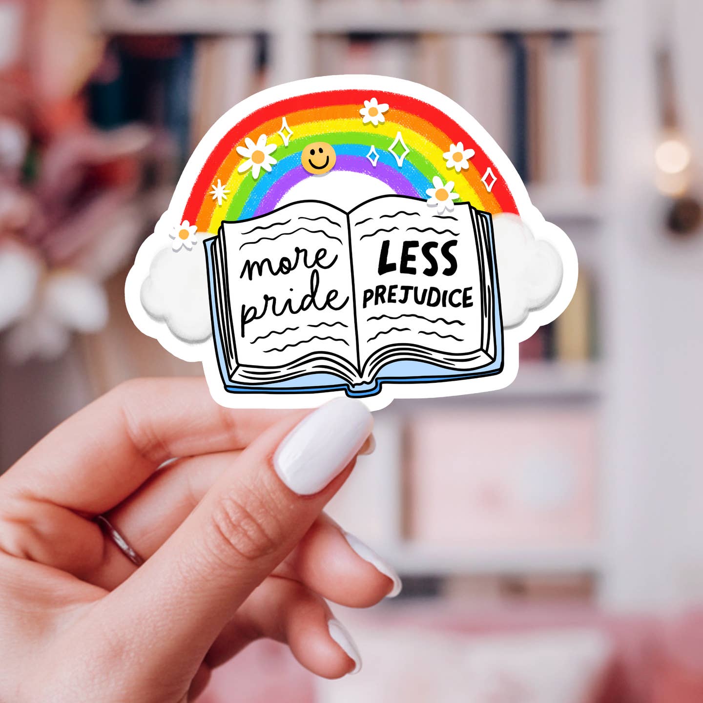 MORE PRIDE LESS PREJUDICE STICKER
