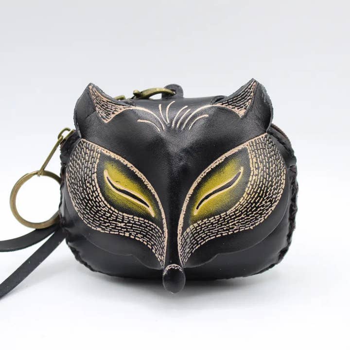 LEATHER BLACK FOX COIN PURSE