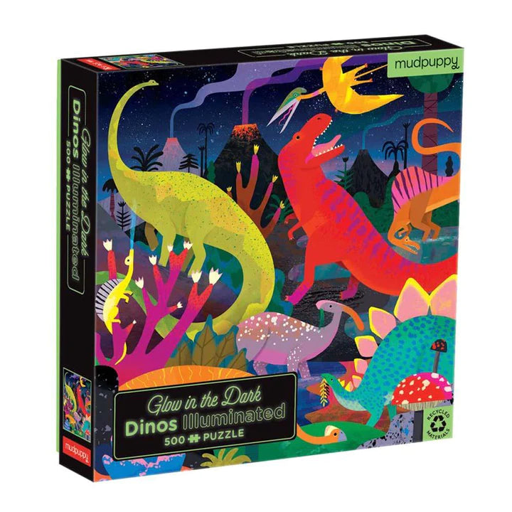 GLOW IN THE DARK DINOS ILLUMINATED 500 PC PUZZLE