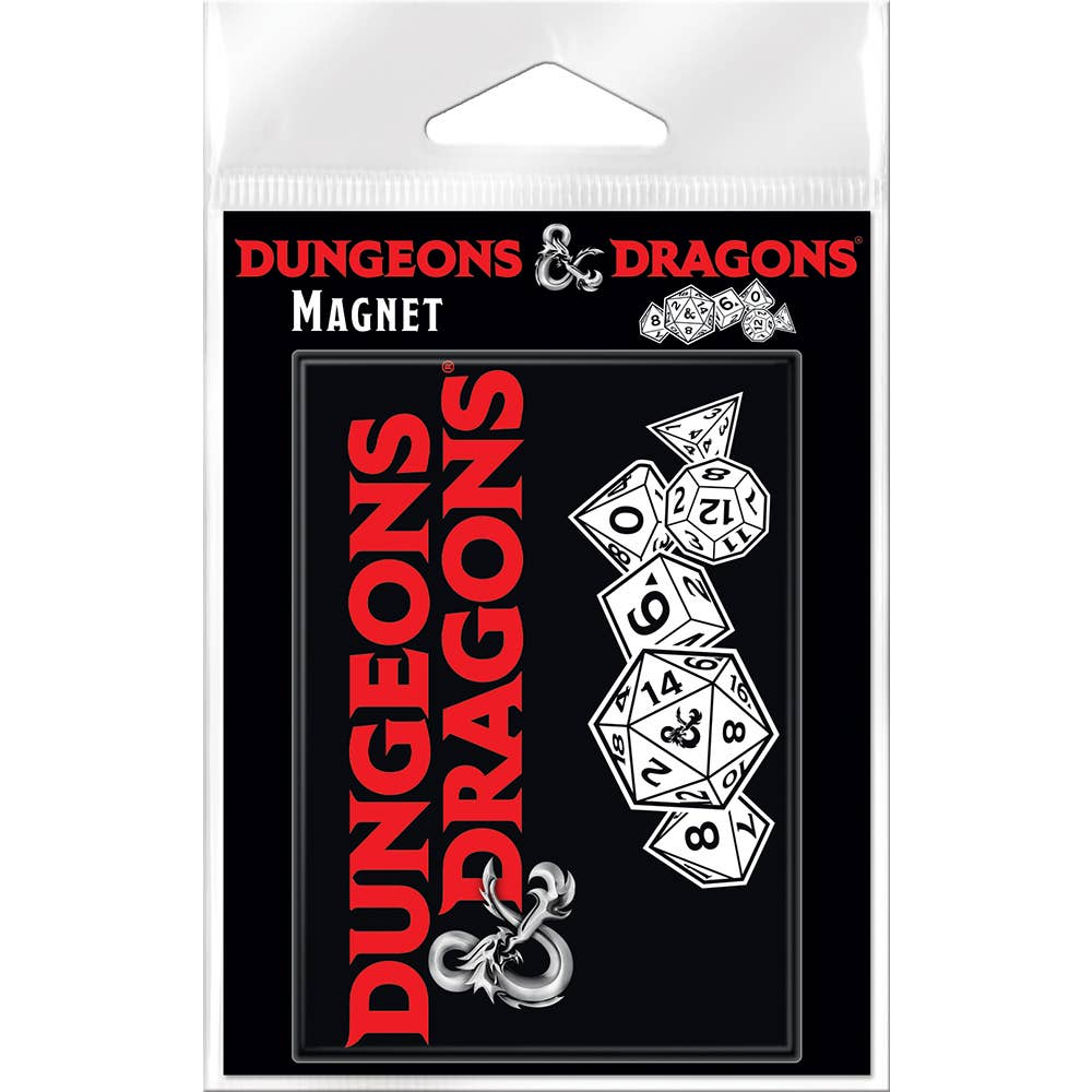 D&D LOGO AND DICE MAGNET