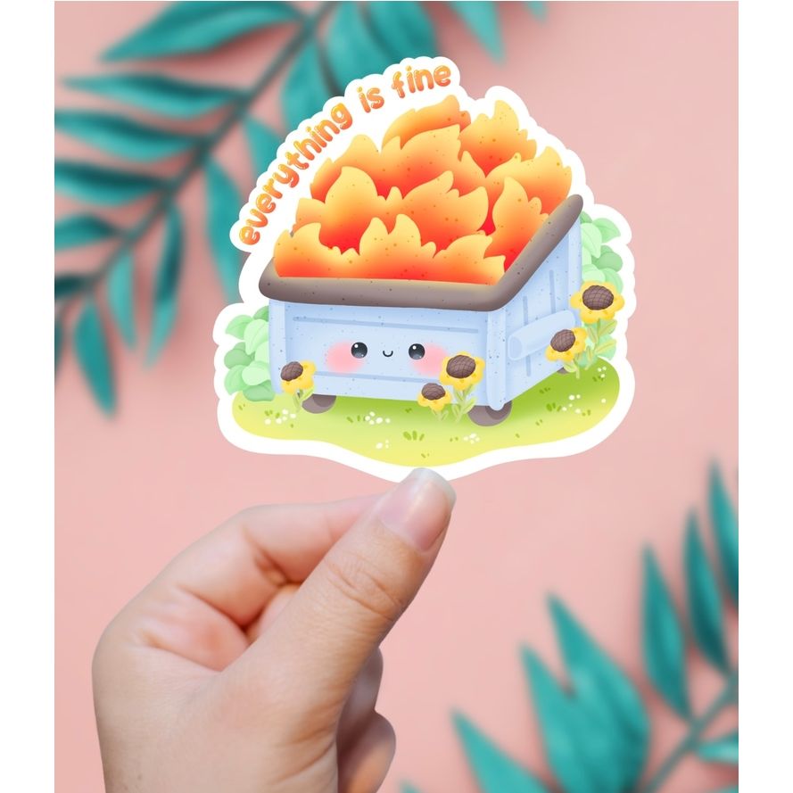 KAWAII EVERYTHING IS FINE STICKER
