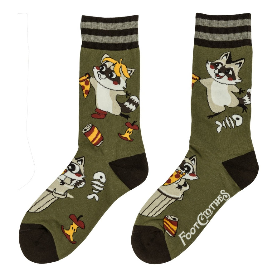 TRASH PANDA PARTY CREW SOCKS BY FOOTCLOTHES