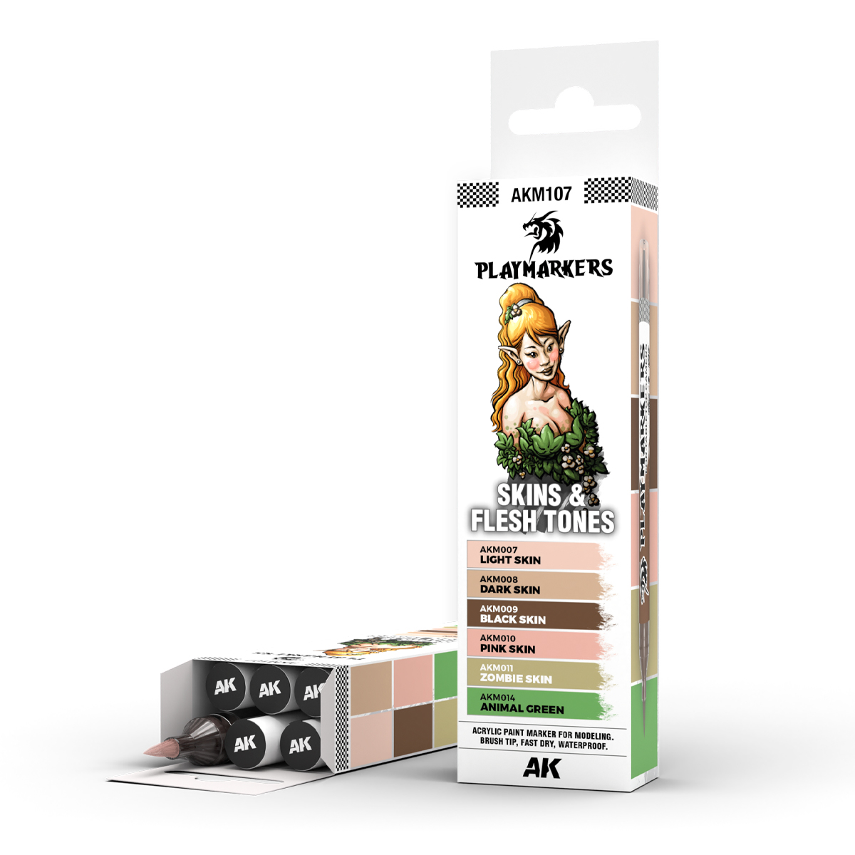PLAYMARKERS: SKINS & FLESH TONES ACRYLIC GAMERS PAINTED SET