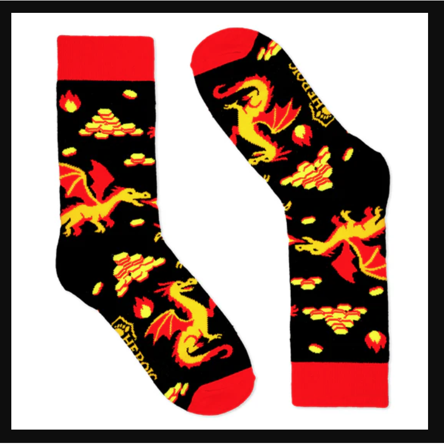 HEROIC FEET GREEDY DRAGON SOCKS (SIZE 9-12)