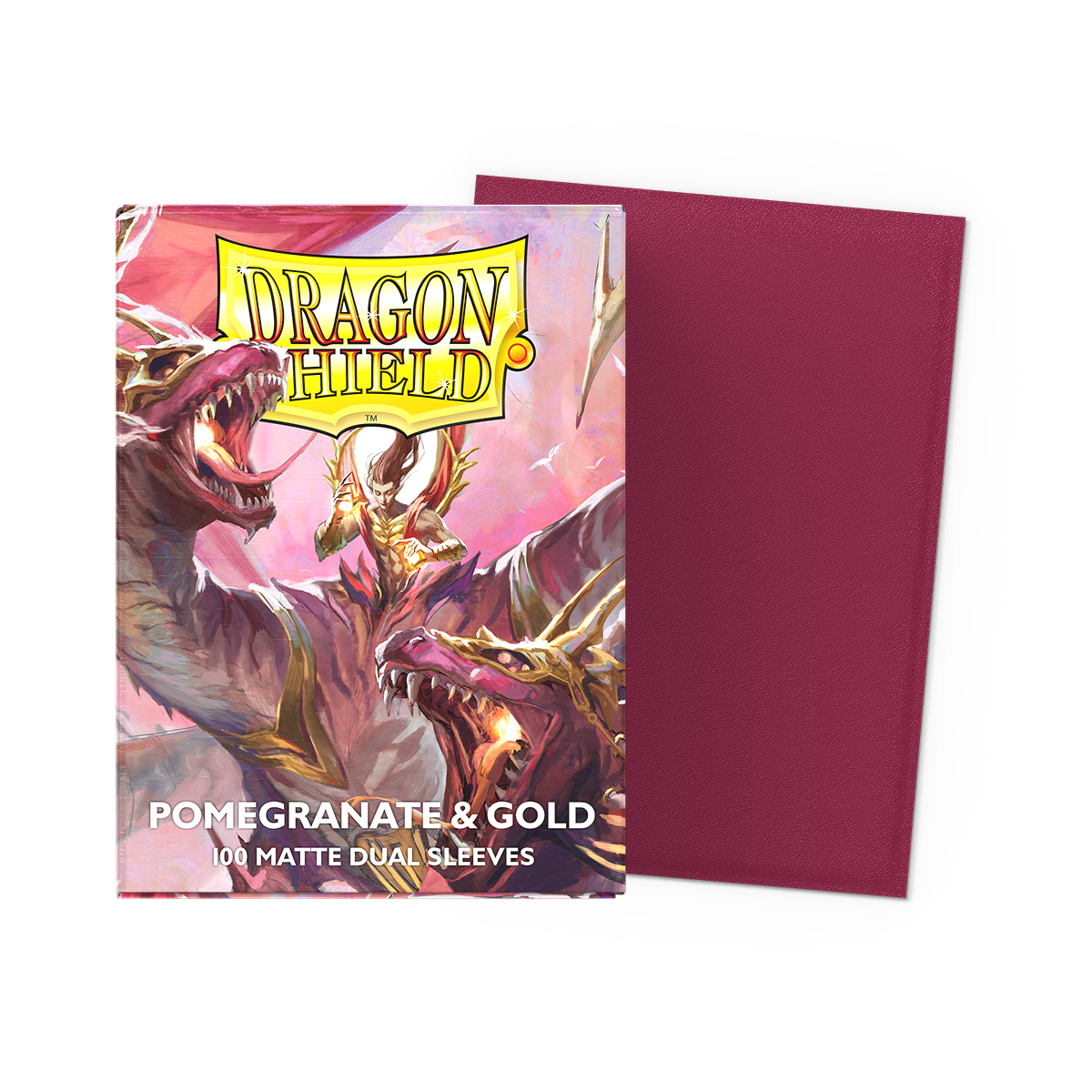 DRAGON SHIELD: MATTE DUAL SLEEVES POMEGRANATE AND GOLD