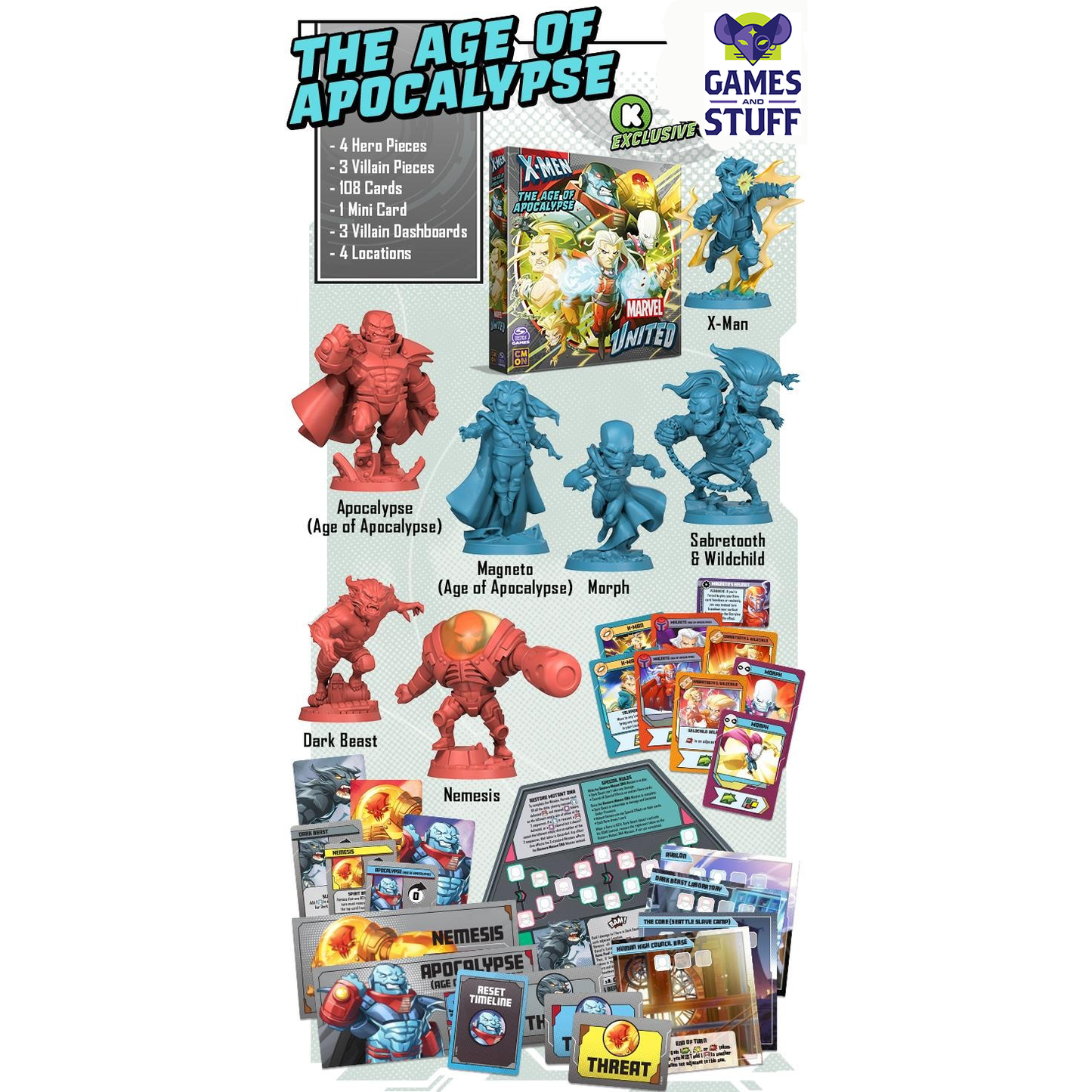 MARVEL UNITED MULTIVERSE AGE OF APOCALYPSE KICKSTARTER EXCLUSIVE