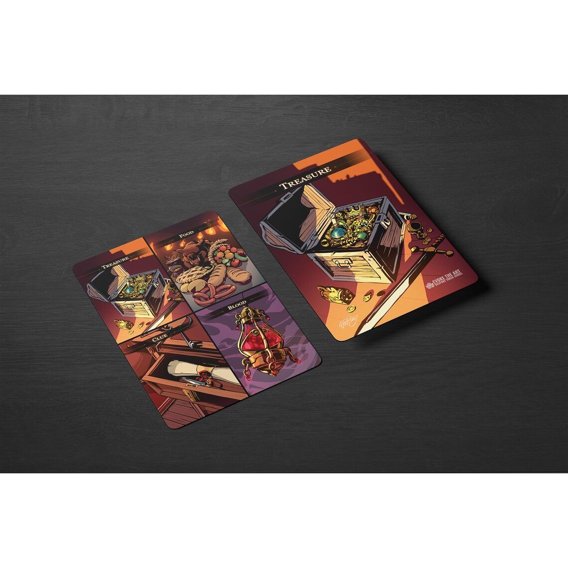 EVOKE THE ART - TREASURE/MULTI-ARTIFACT SPLIT CARD BACK METAL TOKEN