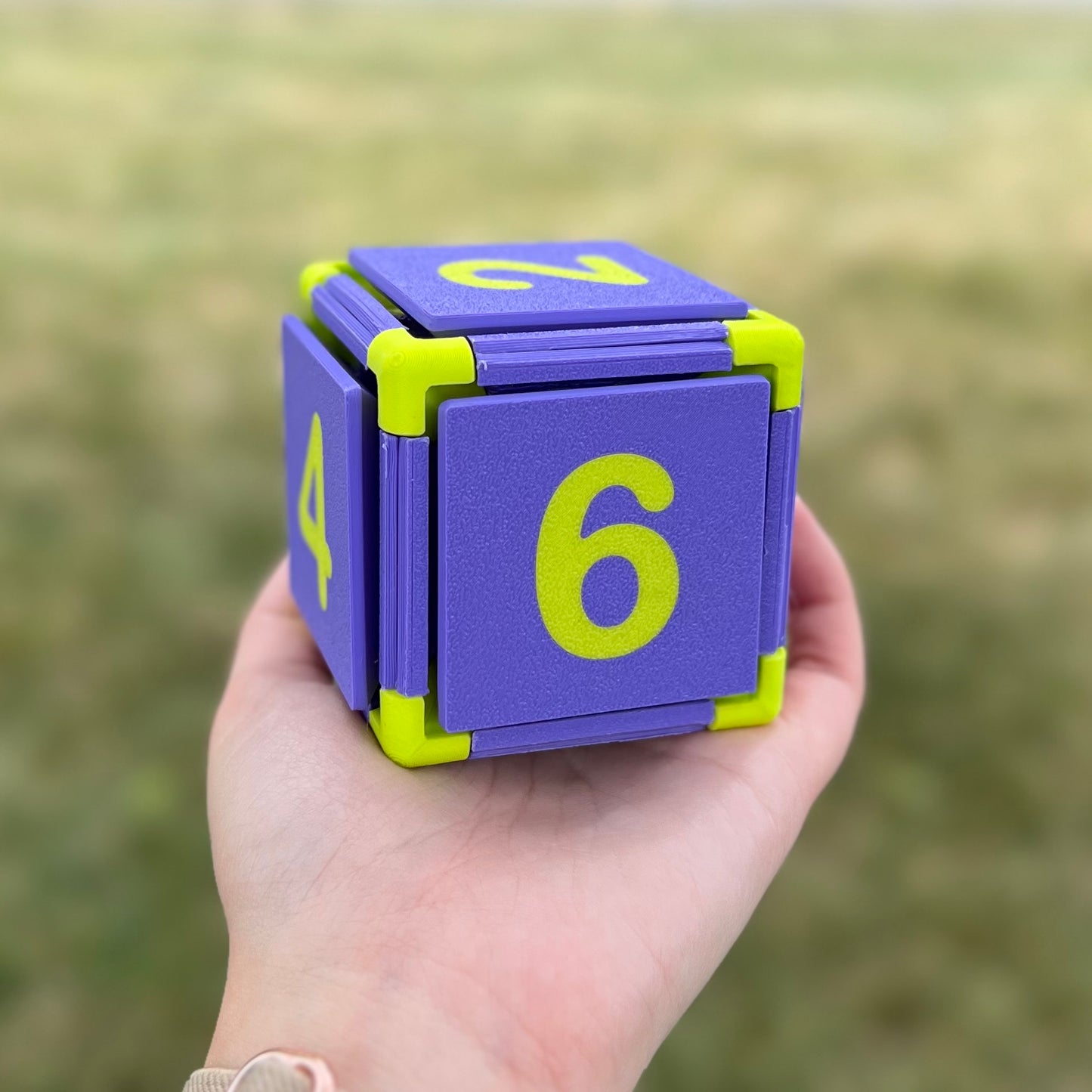 CLICKYVERSE JUMBO D6 CLICKER PURPLE & GREEN