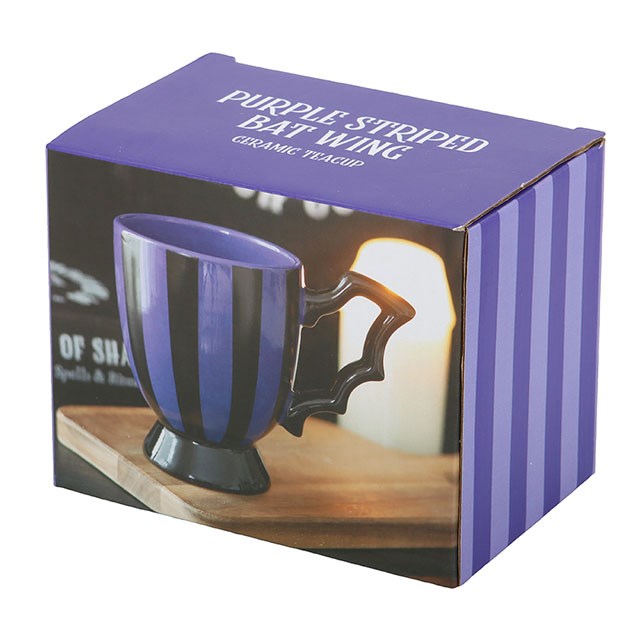PURPLE STRIPED BAT WING TEACUP
