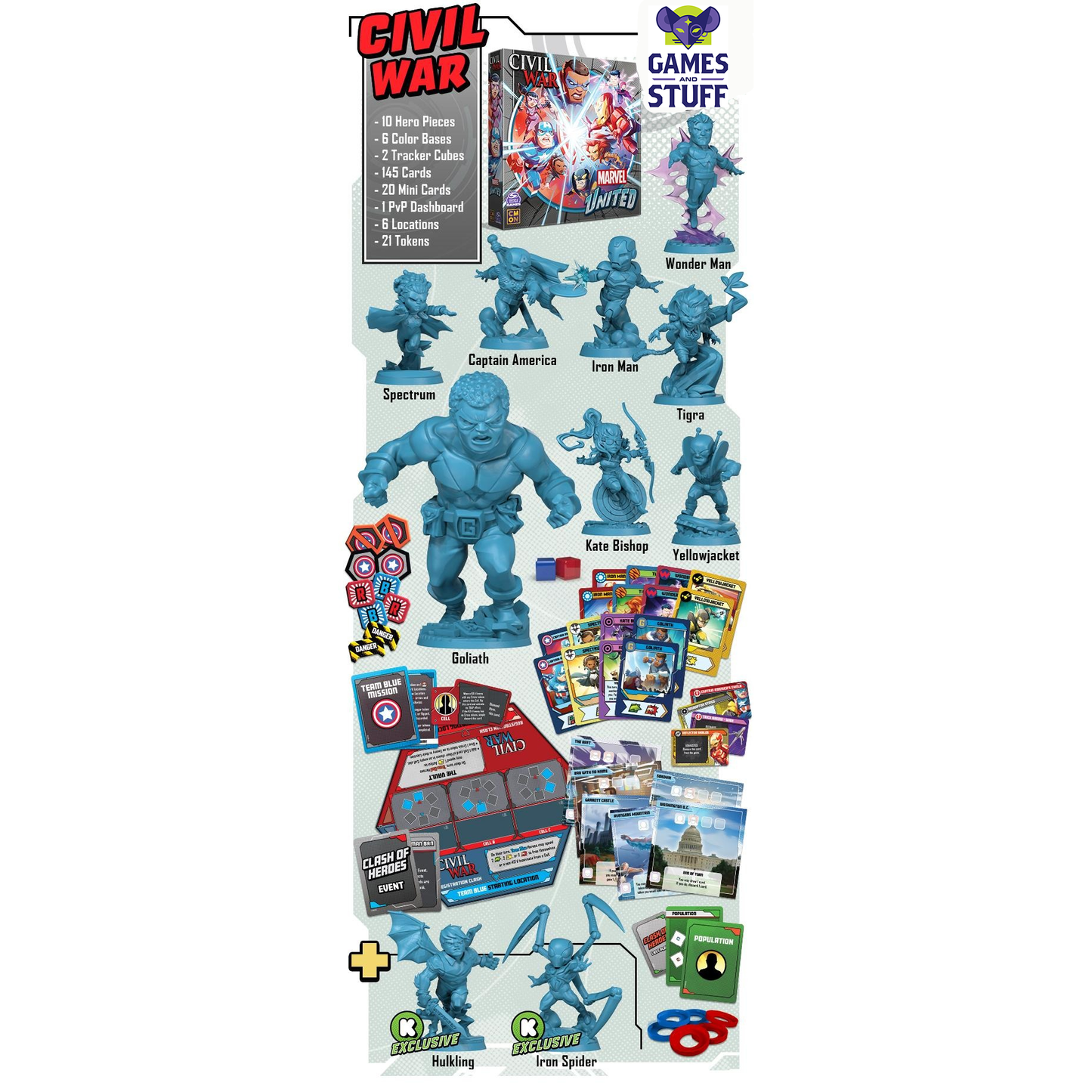 MARVEL UNITED MULTIVERSE CIVIL WAR KICKSTARTER EDITION