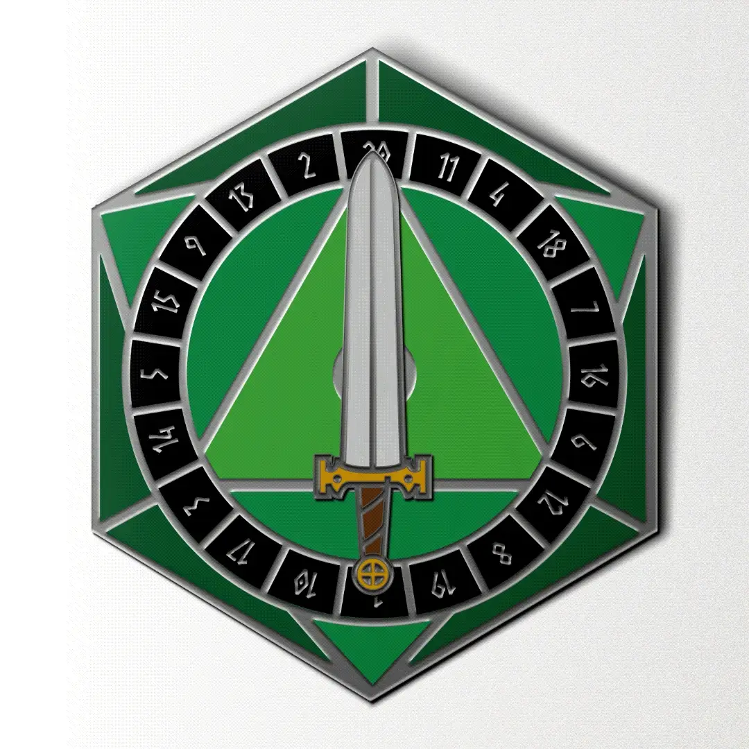 D20 SPINNER PIN ASSORTED COLORS