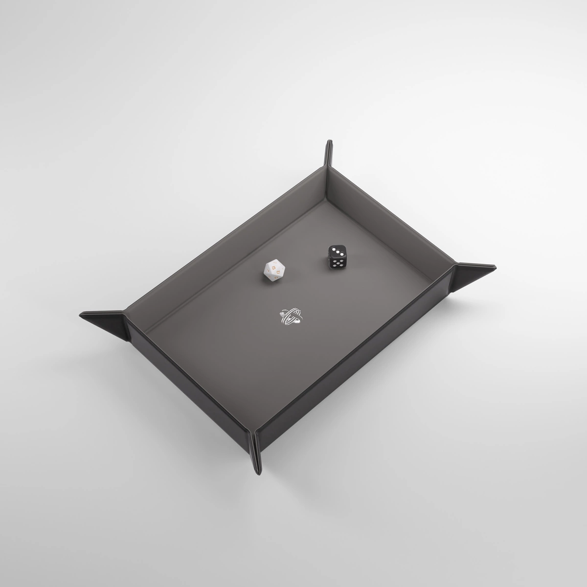 GAMEGENIC MAGNETIC DICE TRAY RECTANGULAR BLACK AND GRAY