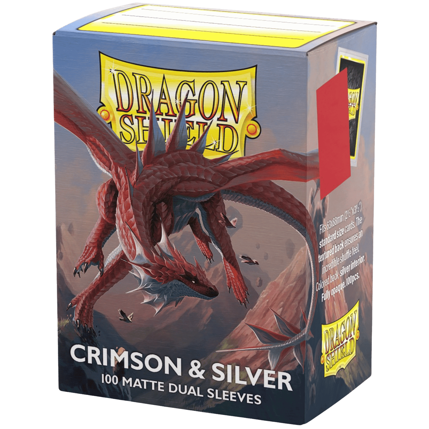 DRAGON SHIELD: MATTE DUAL SLEEVES CRIMSON & SILVER
