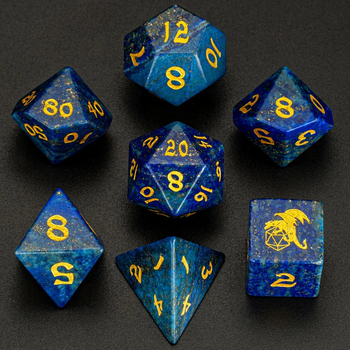 DRAGON'S HOARD GEMSTONE DICE SET: LAPIS LAZULI