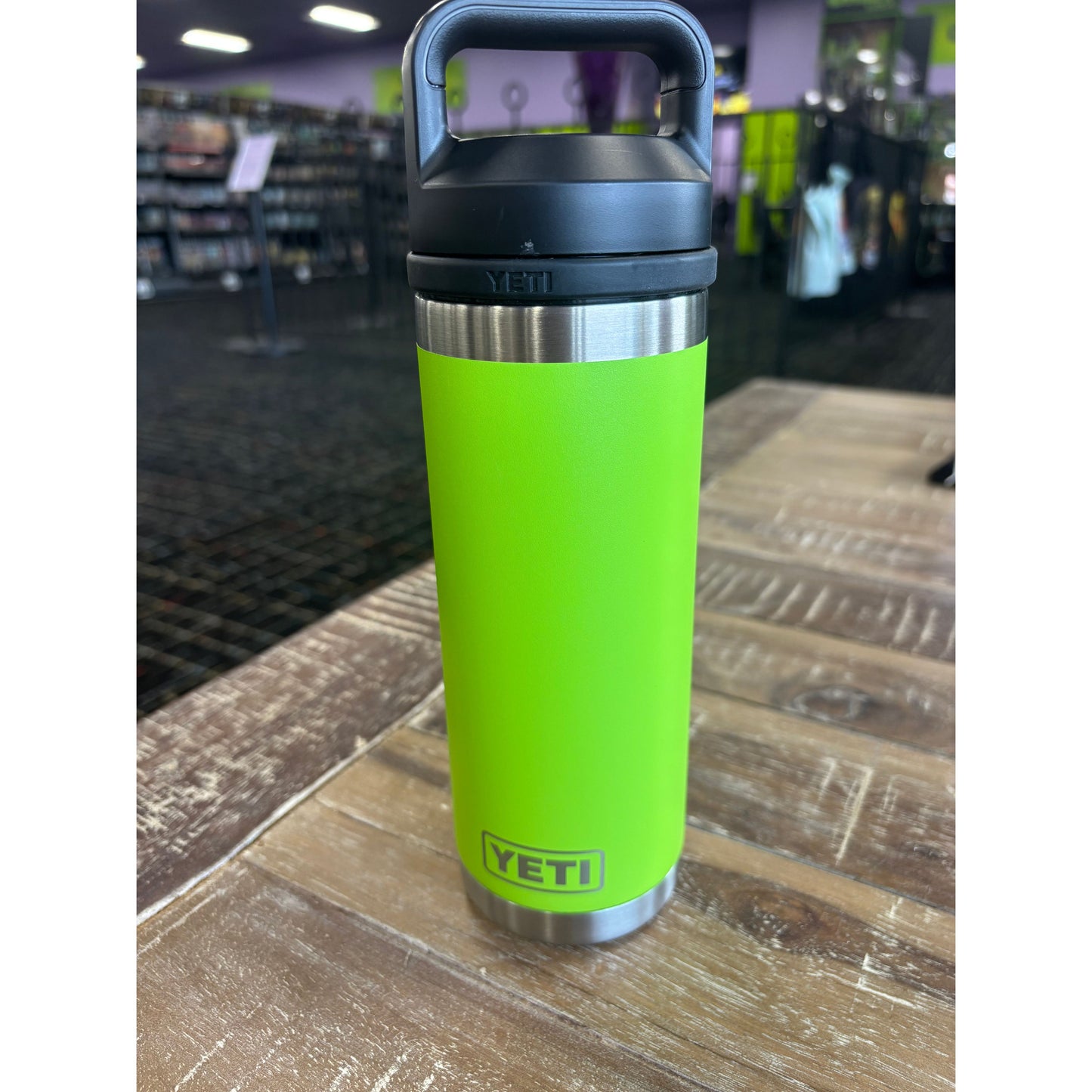 GAMES AND STUFF ELECTRIC LIME 18OZ YETI WATER BOTTLE