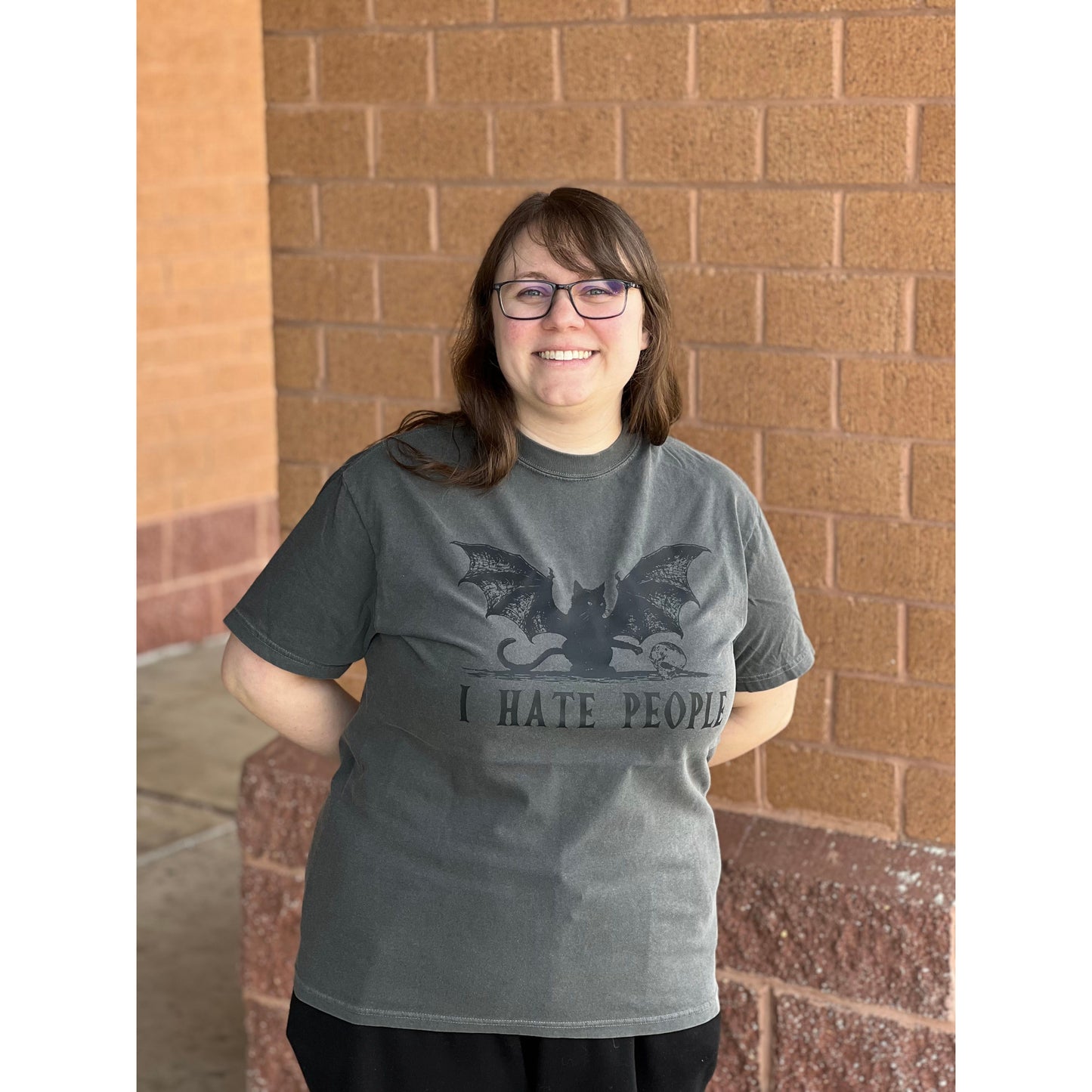 I HATE PEOPLE BAT CAT T-SHIRT
