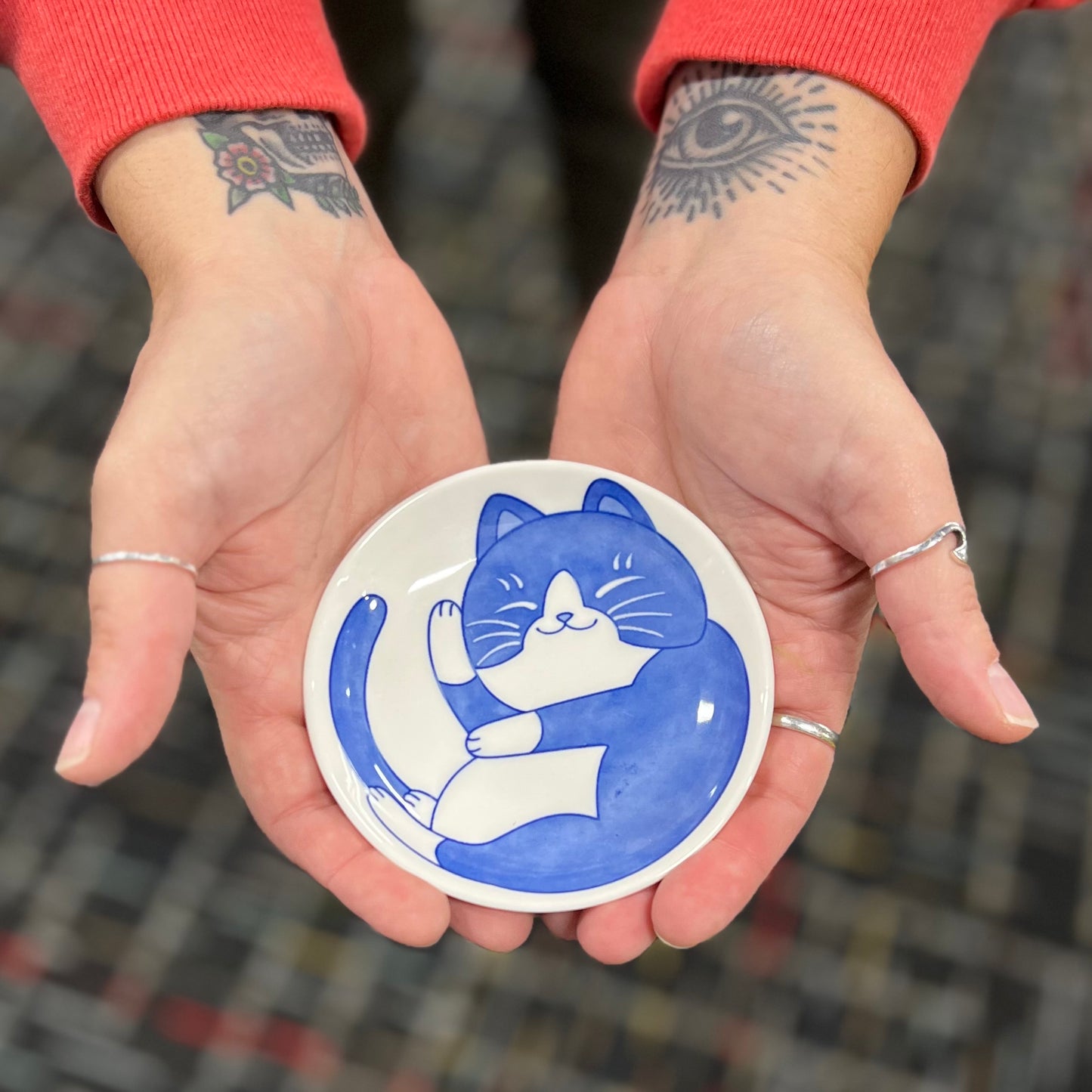 TUXEDO CHONKER CAT TRINKET DISH