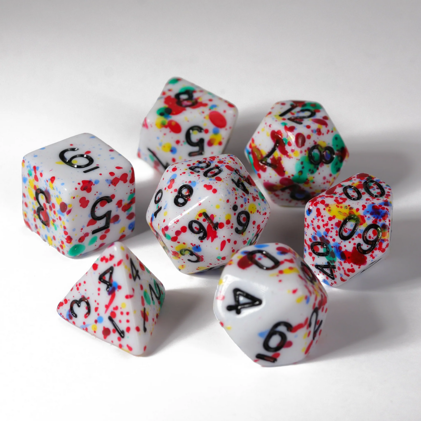 COLOR SPRAY RAINBOW 7PC POLY DICE SET