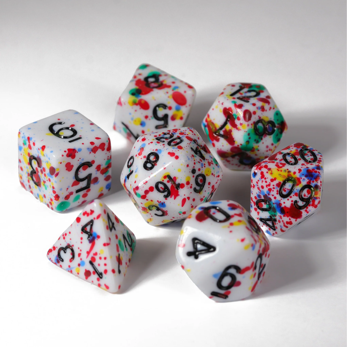 COLOR SPRAY RAINBOW 7PC POLY DICE SET