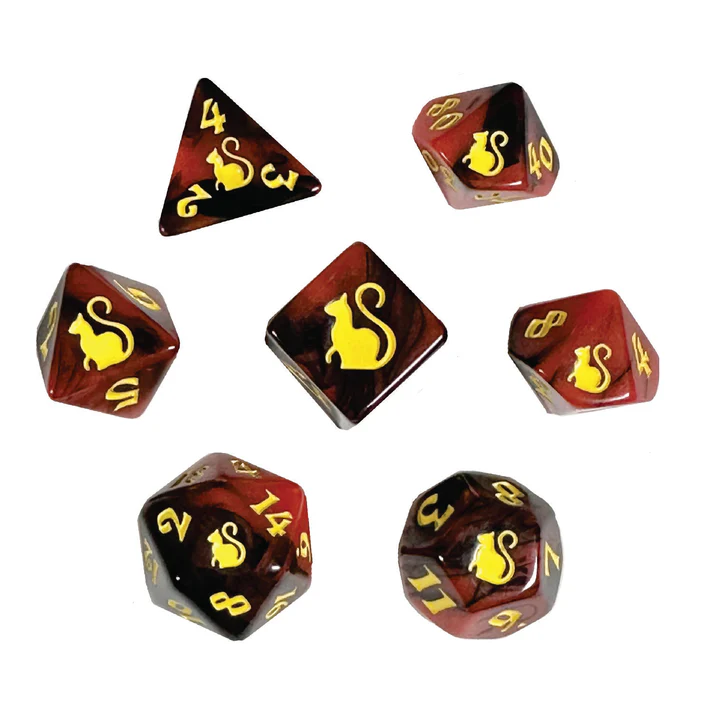 KITTY CLACKS 7 PC DICE SET: LUCIPURR