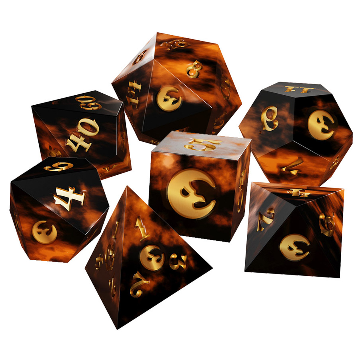 CROOKED MOON 7 PC DICE SET