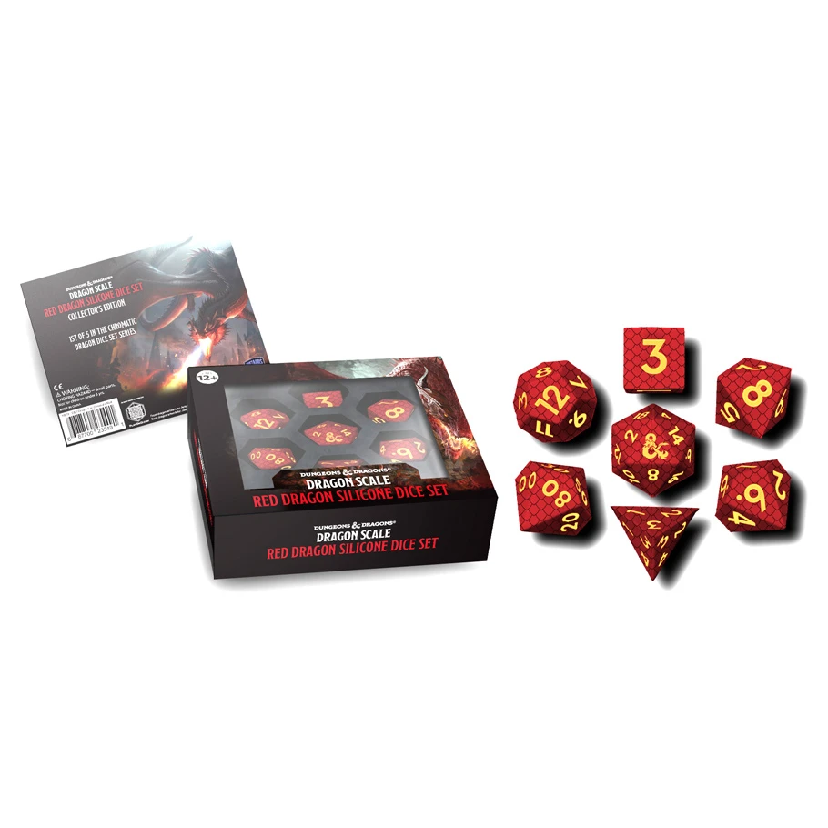 D&D DRAGON SCALE SILICONE DICE SET: RED