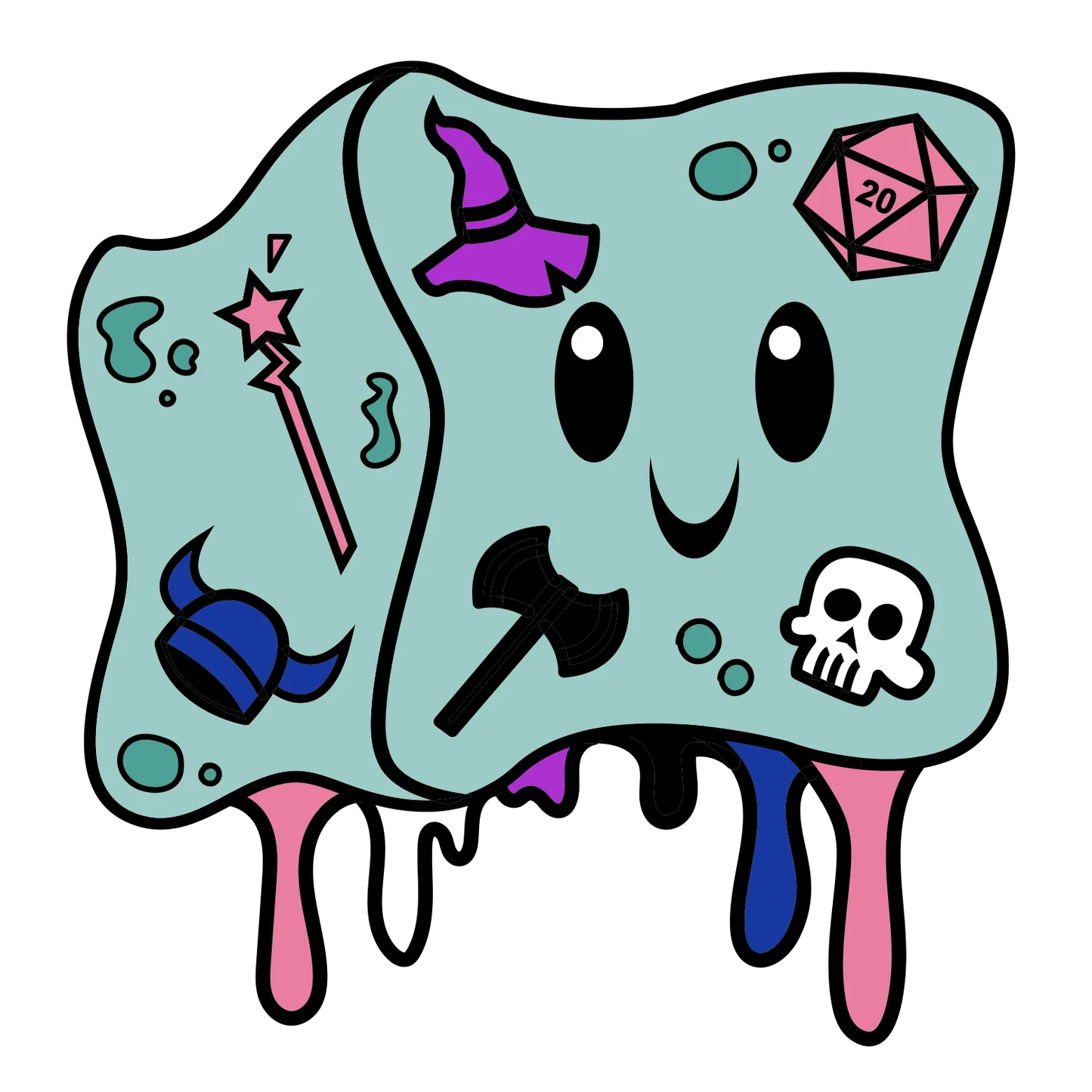 JELLY CUBE PRIDE PIN - GENDER FLUID