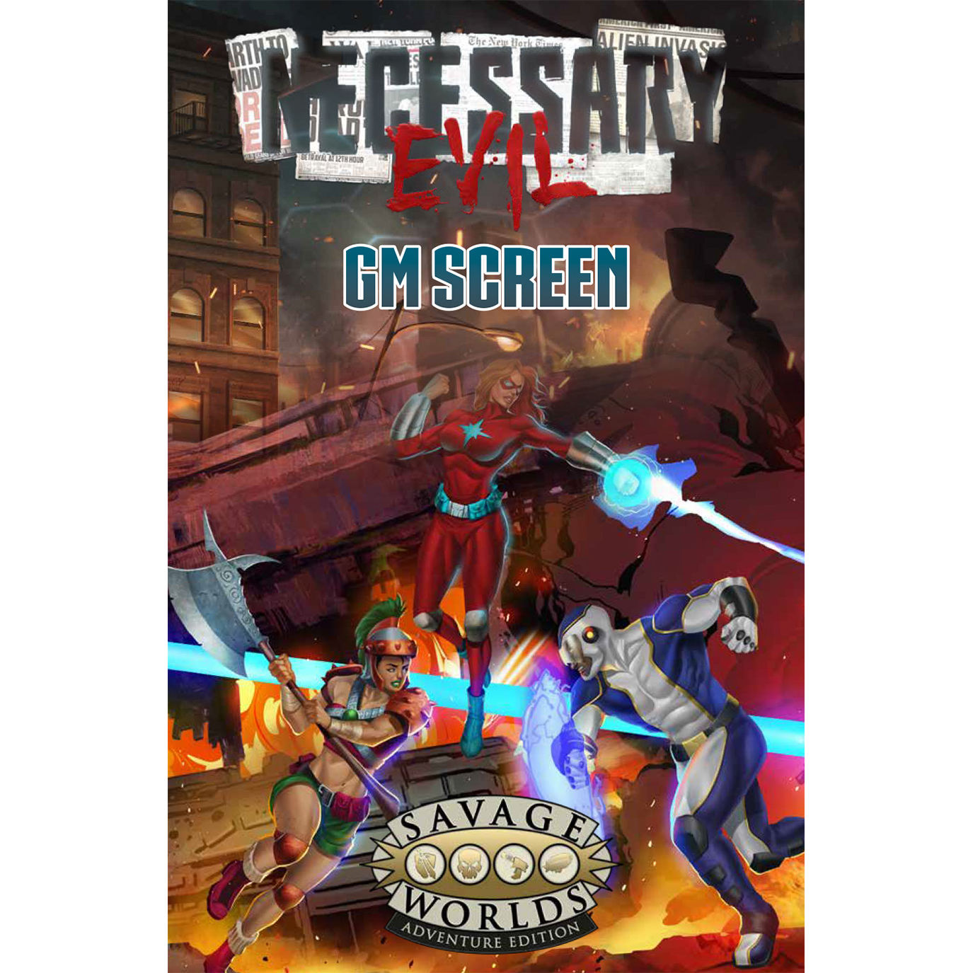 SAVAGE WORLDS: NECESSARY EVIL GM SCREEN & ADVENTURE