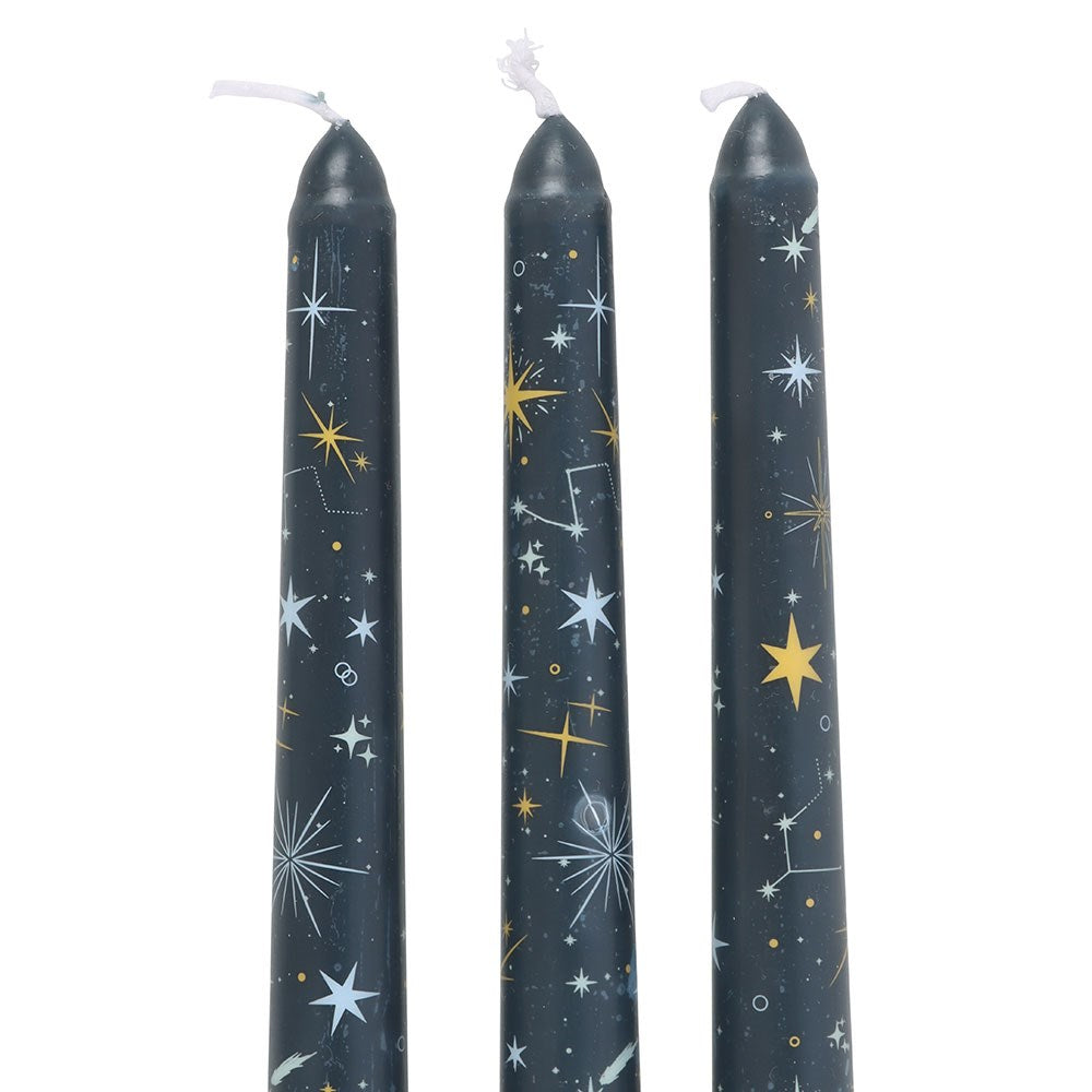 SET OF 3 STARRY NIGHT TAPER CANDLES