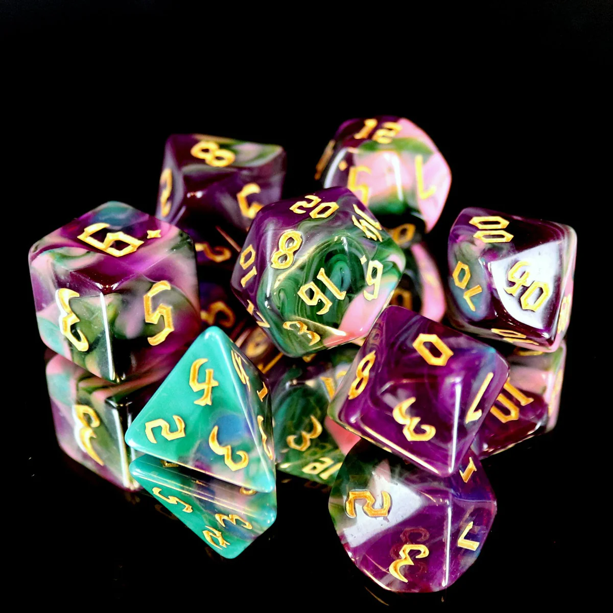NIGHT ELVES 7PC RPG DICE SET