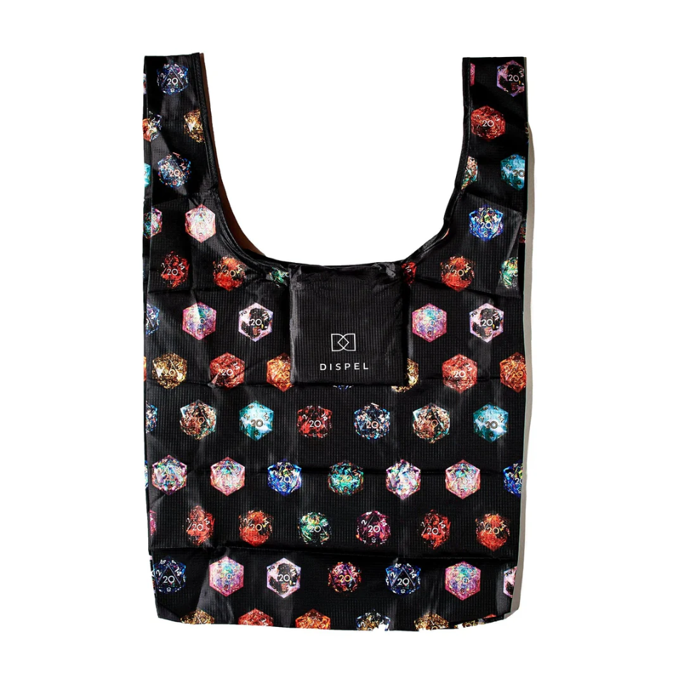 D20 BLACK REUSABLE SHOPPING TOTE