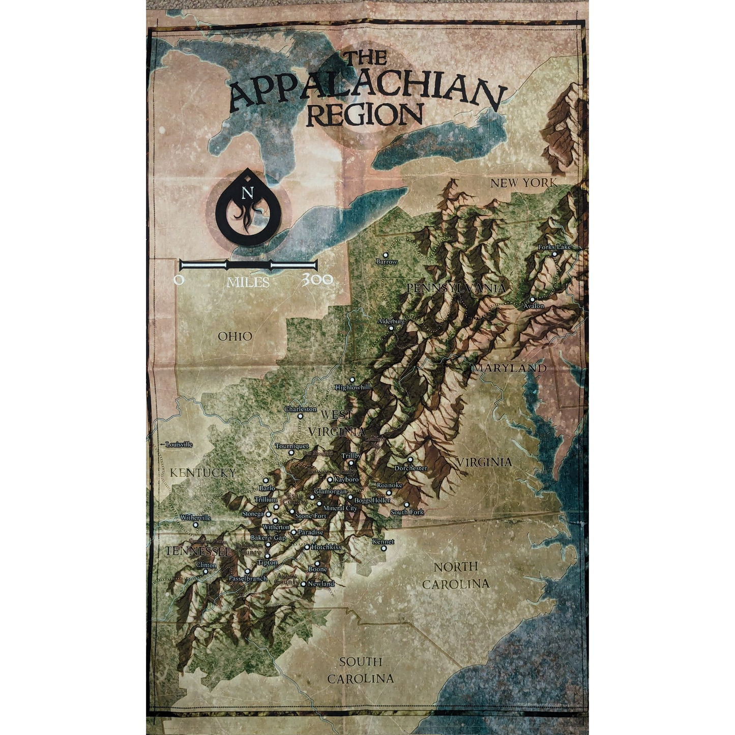 OLD GODS OF APPALACHIA CLOTH MAP