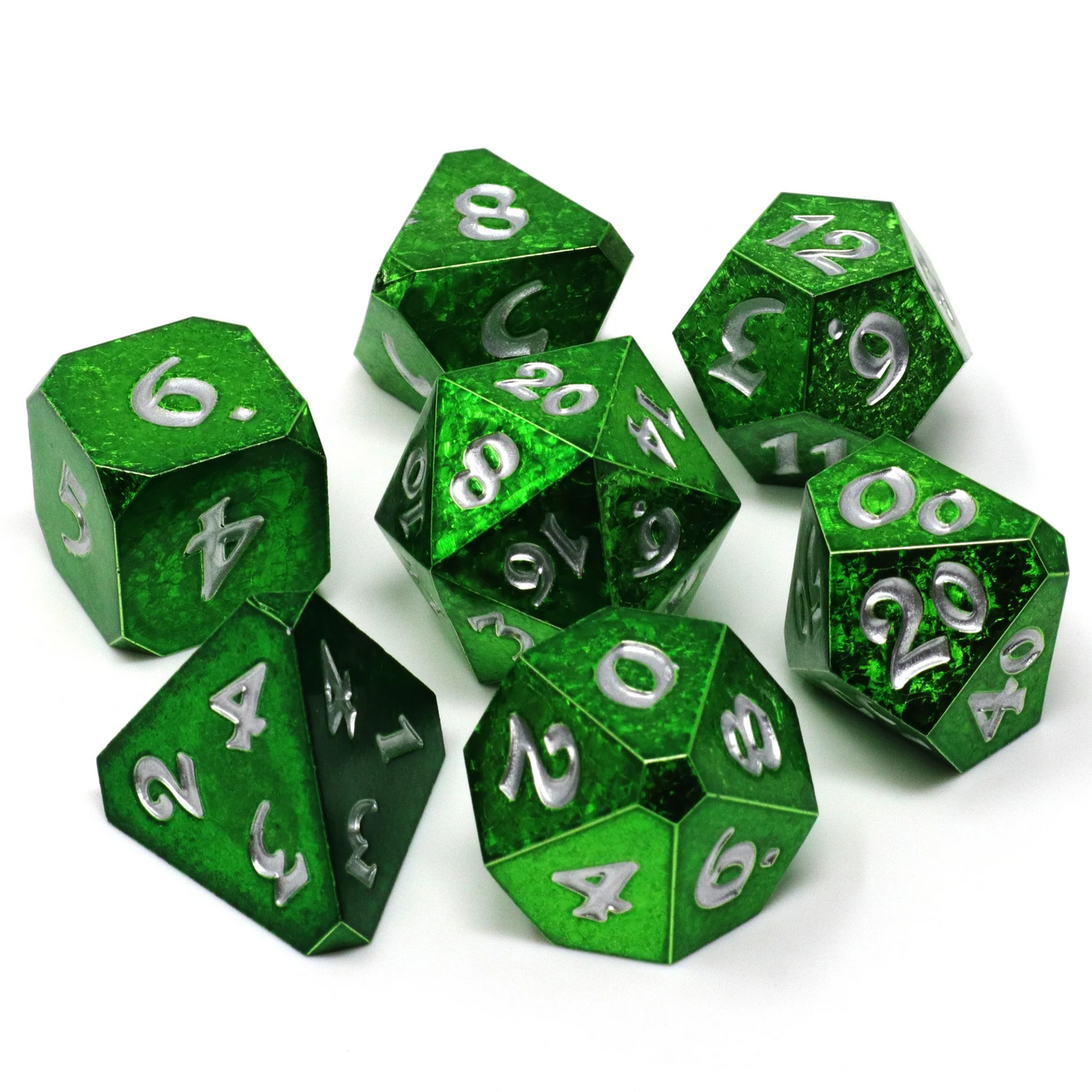 THORNSINGER W/ SILVER 7PC RPG DICE SET