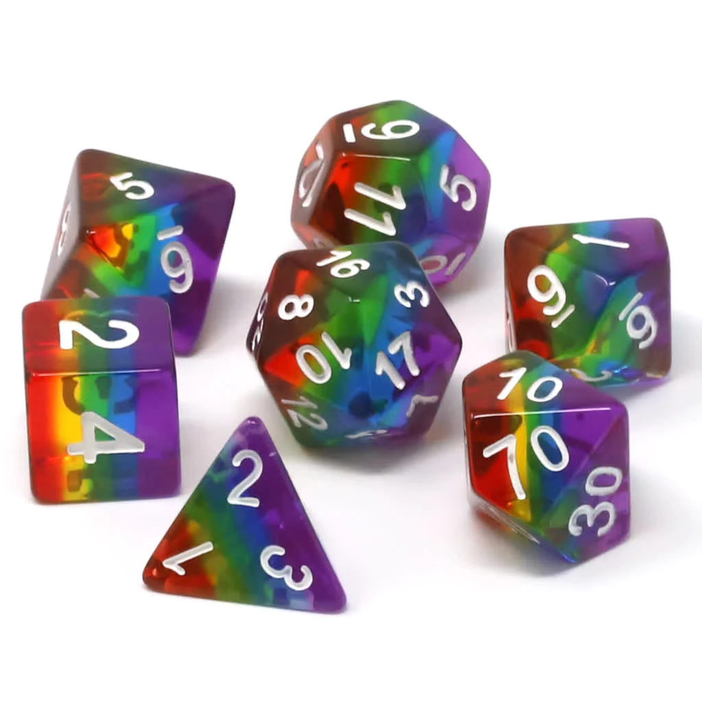 PRISMATIC RAINBOW DICE SET