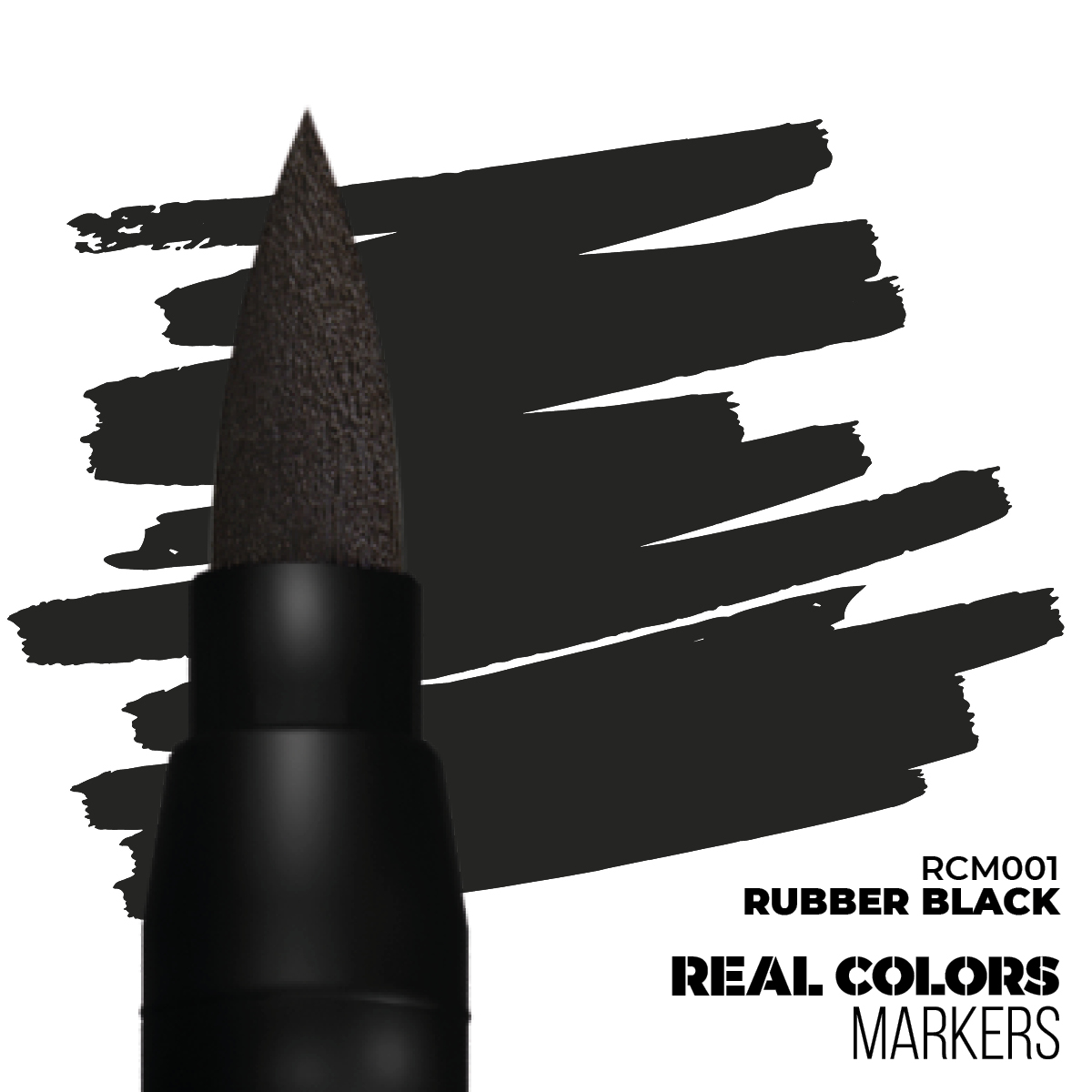 REAL COLORS ACRYLIC PAINT MARKER RUBBER BLACK