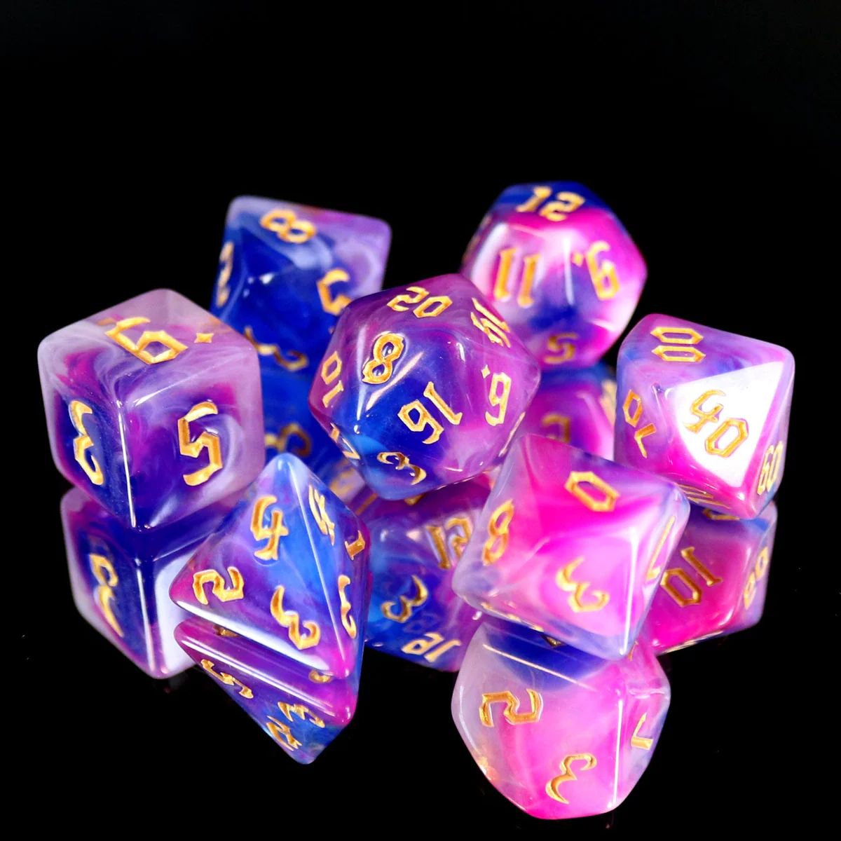 ROSE GOLD 7PC RPG DICE SET