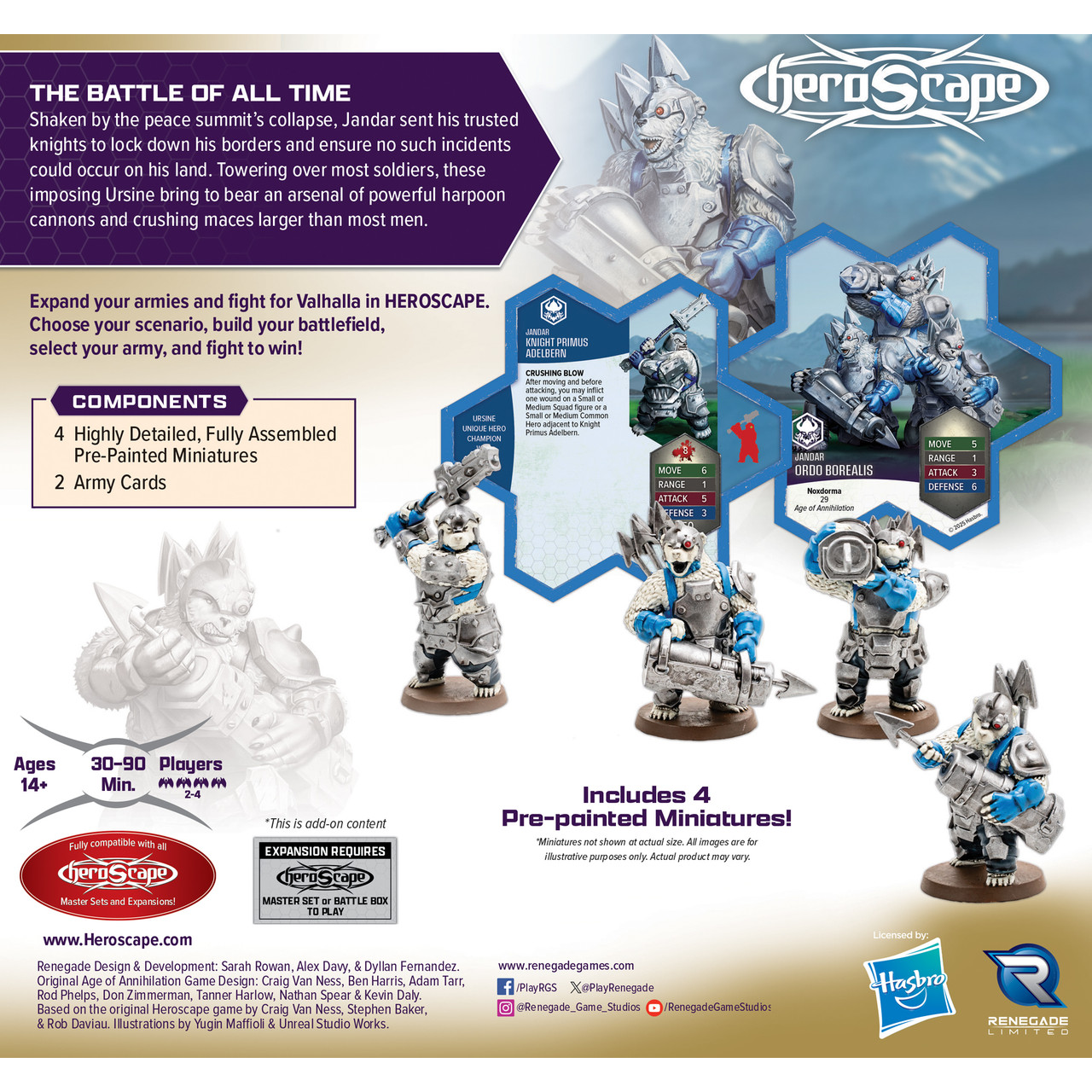 HEROSCAPE RISING TIDE - KNIGHT PRIMUS ADELBERN & ORDO BOREALIS PREMIUM PAINTED EDITION