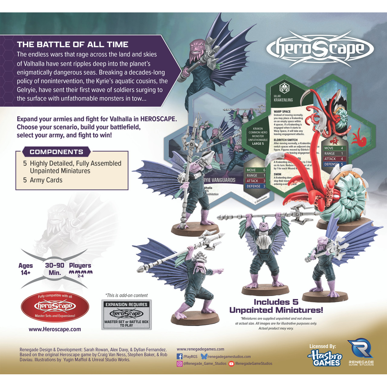 HEROSCAPE KRAKENLING & GELRYIE VANGUARDS COMMON ARMY EXPANSION