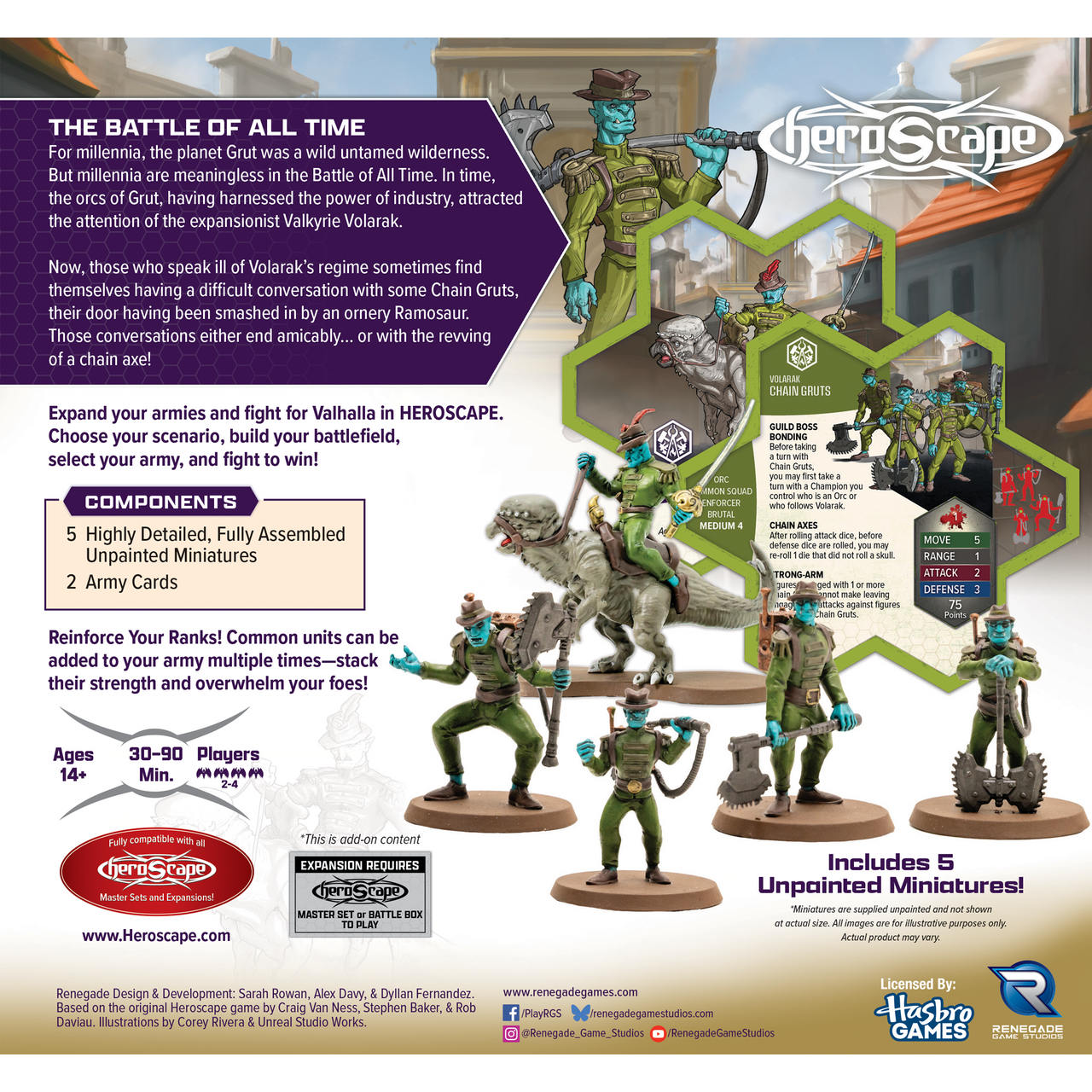 HEROSCAPE GATHERING STORM CHAIN GRUTS & RAMOSAUR RIDER