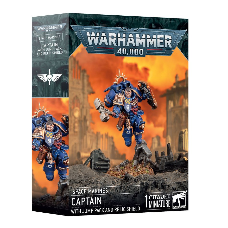 SPACE MARINE CAPTAIN WITH JUMP PACK AND RELIC SHIELD