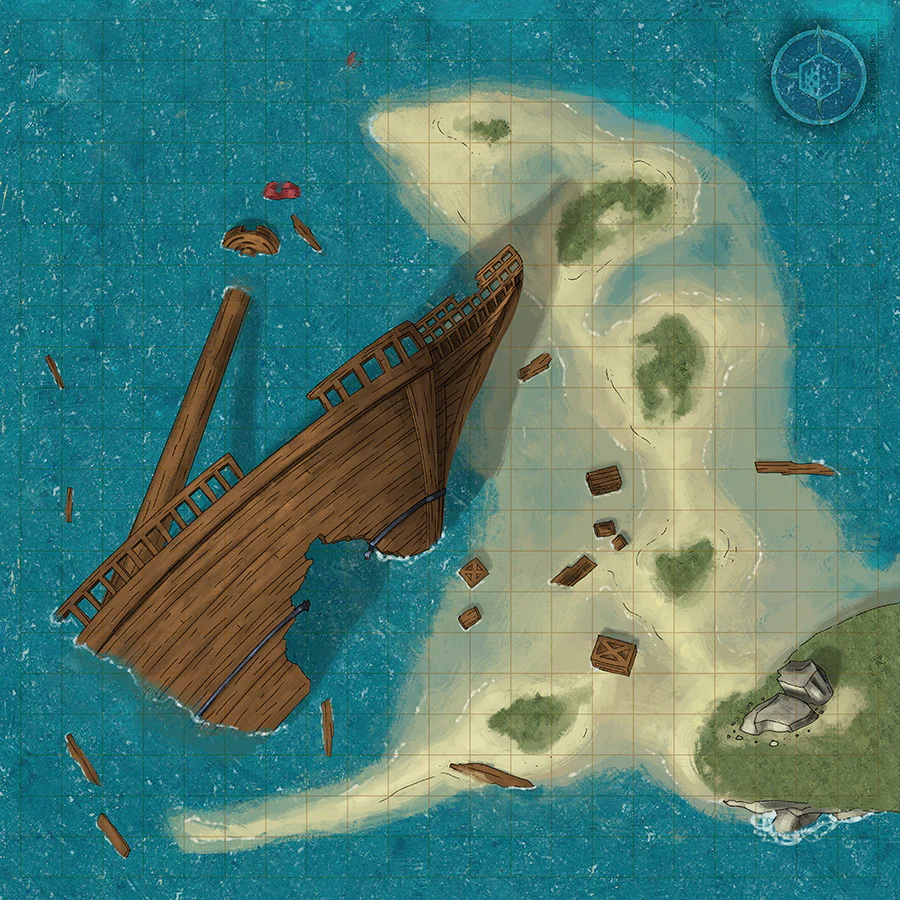 BATTLECLOTH MAP: SUNKEN SHIP