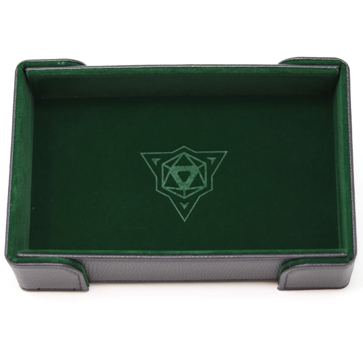 MAGNETIC RECTANGLE DICE TRAY: GREEN VELVET
