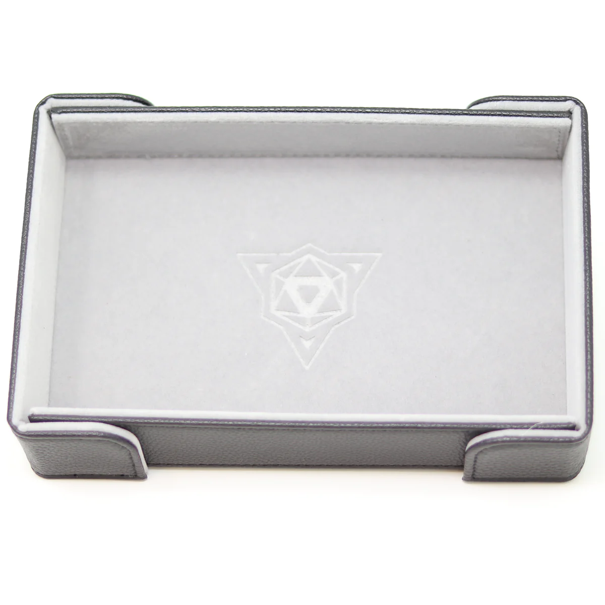 MAGNETIC RECTANGLE DICE TRAY: GRAY VELVET