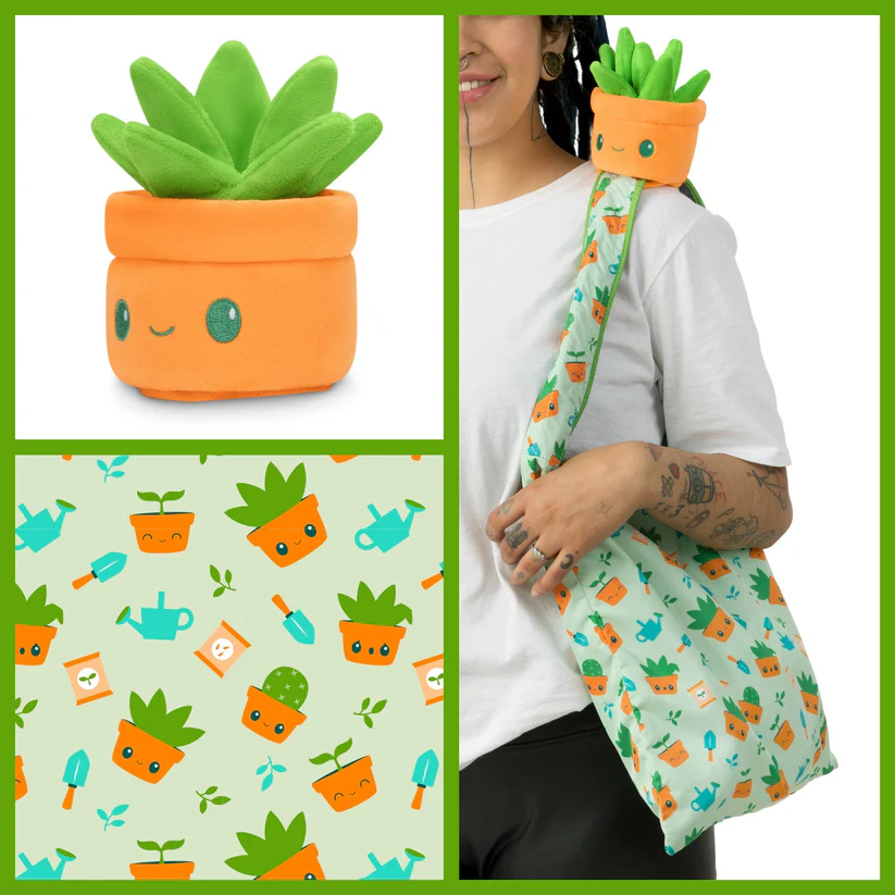GREEN SUCCULENT PLUSHIE TOTE BAG